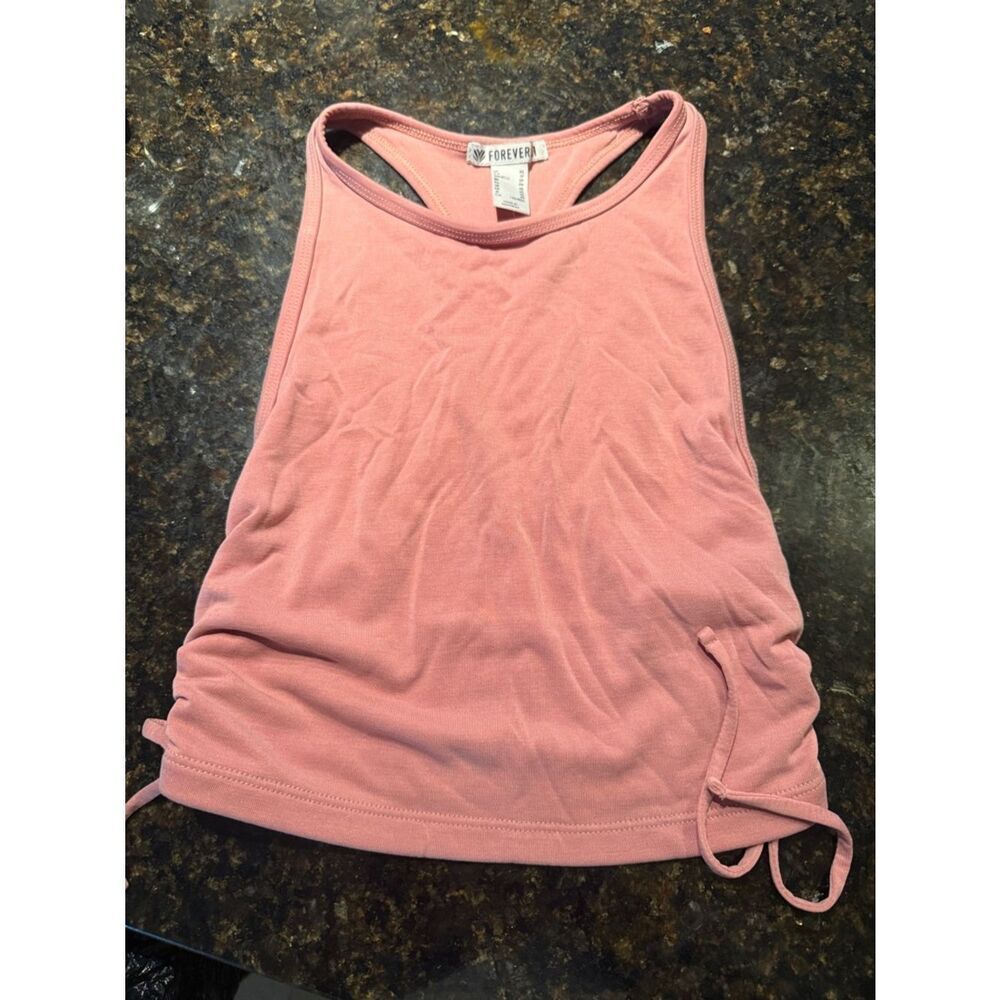 Forever 21 Dusty Pink Racerback Tank with Side Ties - LIKE NEW - Size XS